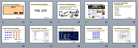 Thumbnails of slides in PowerPoint